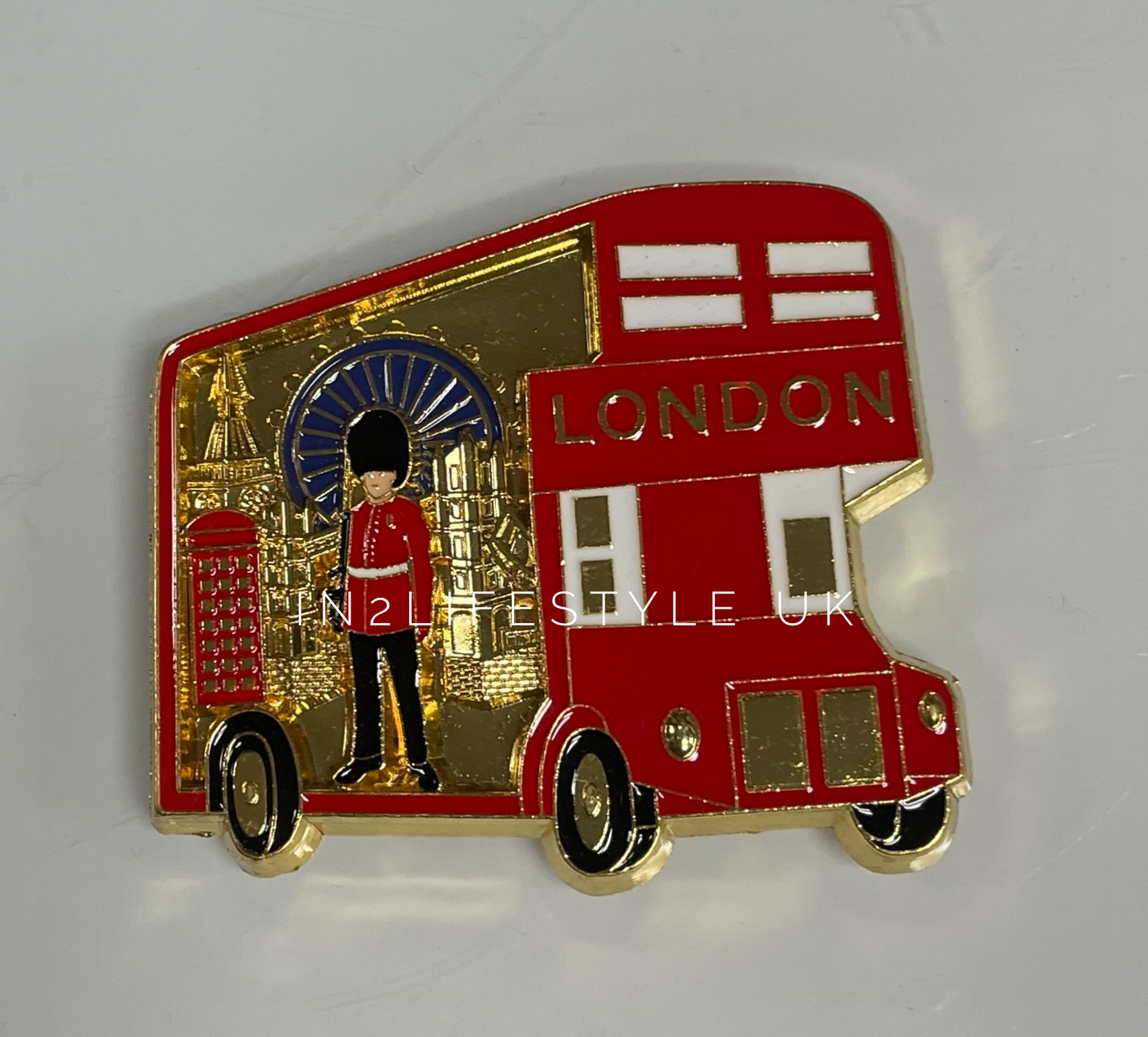 GOLD Metal London Fridge Magnets
