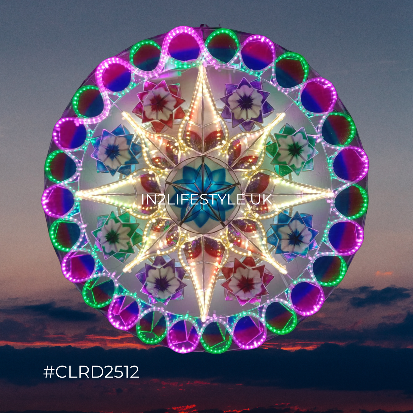 CLRD2512 Starlight Capiz Christmas Parol (UKCA / CE Certified)