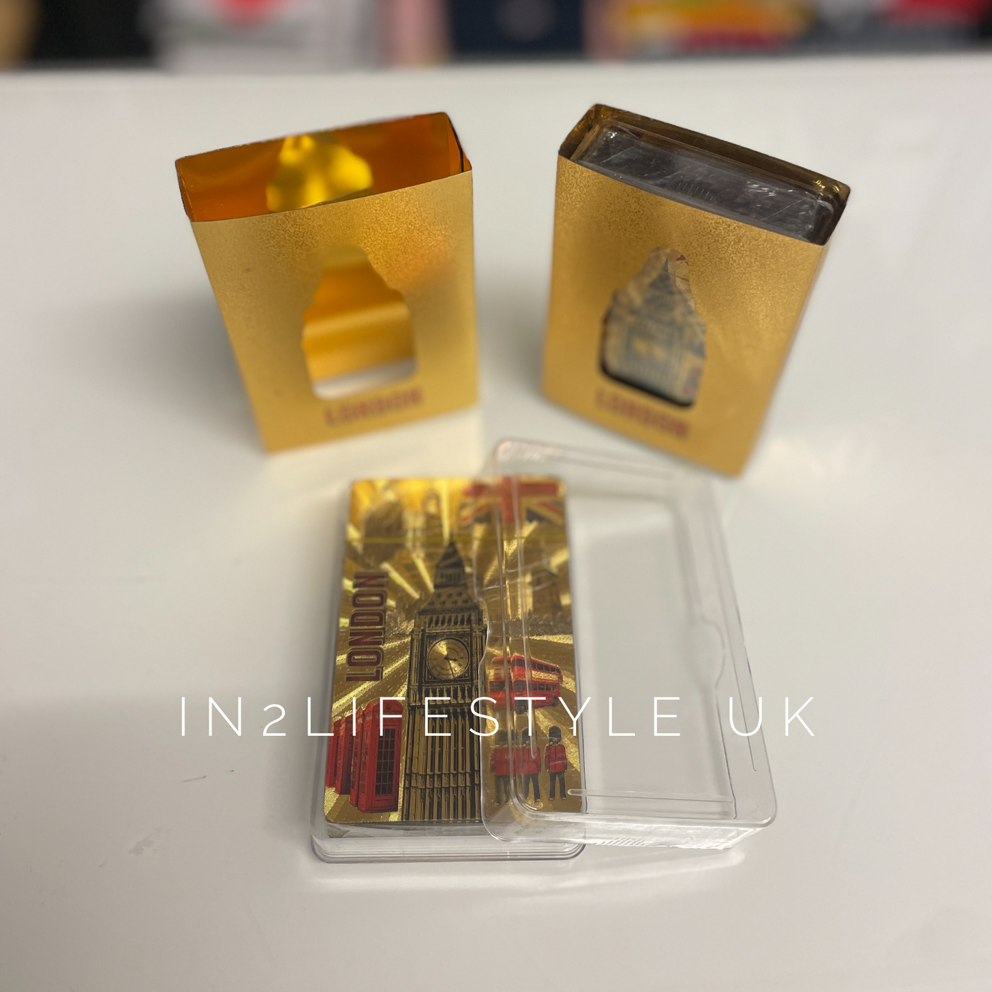 Gold Plated Luxury London Scenery Playing Cards