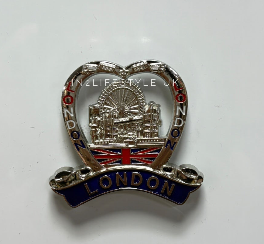 London Silver Metal Fridge Magnet MM117B