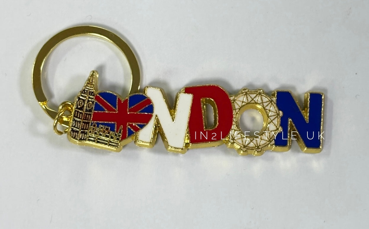 London Gold Charm Keyring KR111A