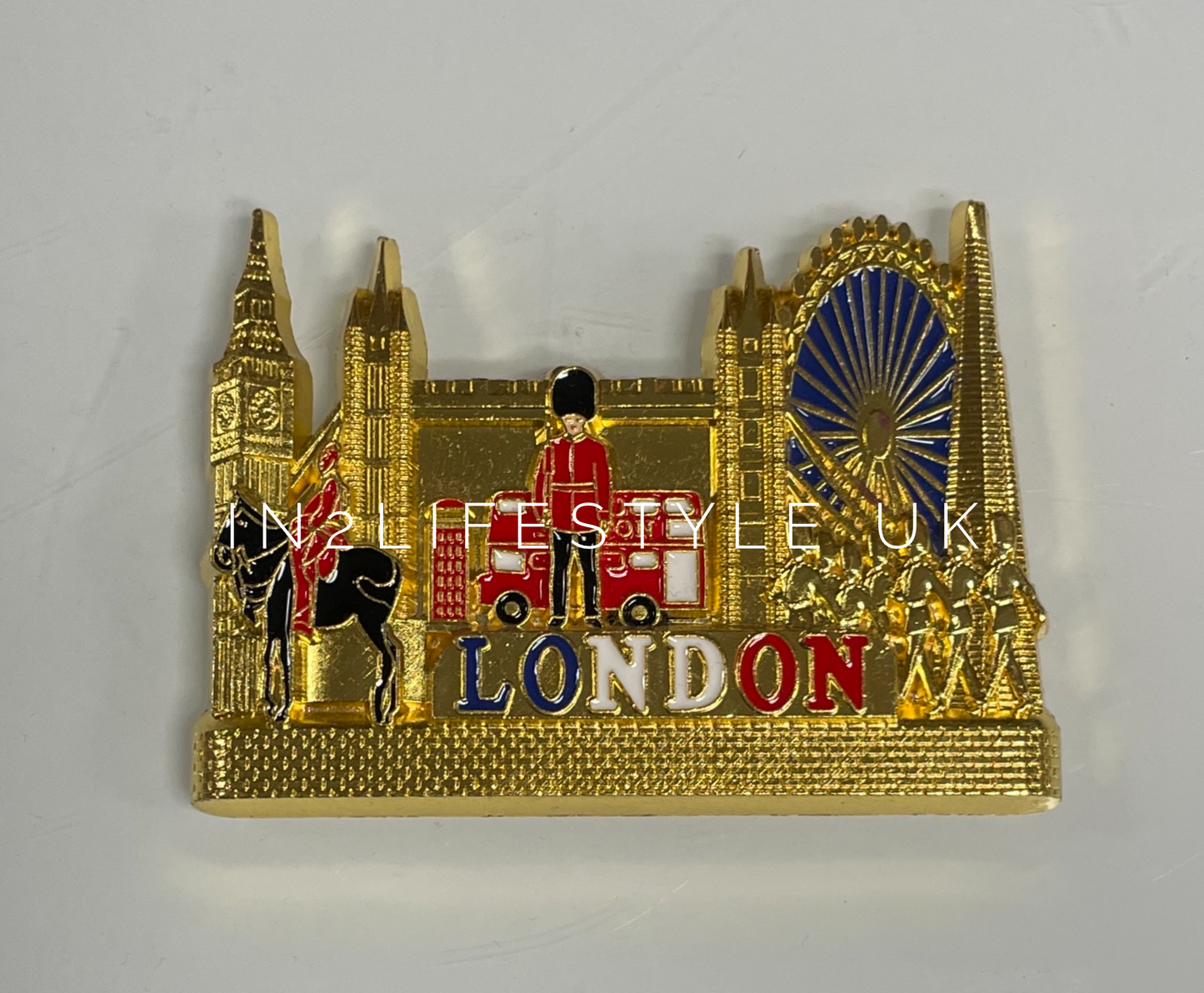 GOLD Metal London Fridge Magnets