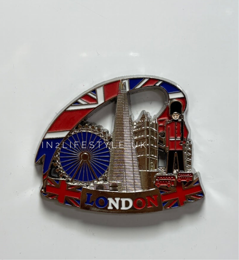 London Silver Metal Fridge Magnet MM157