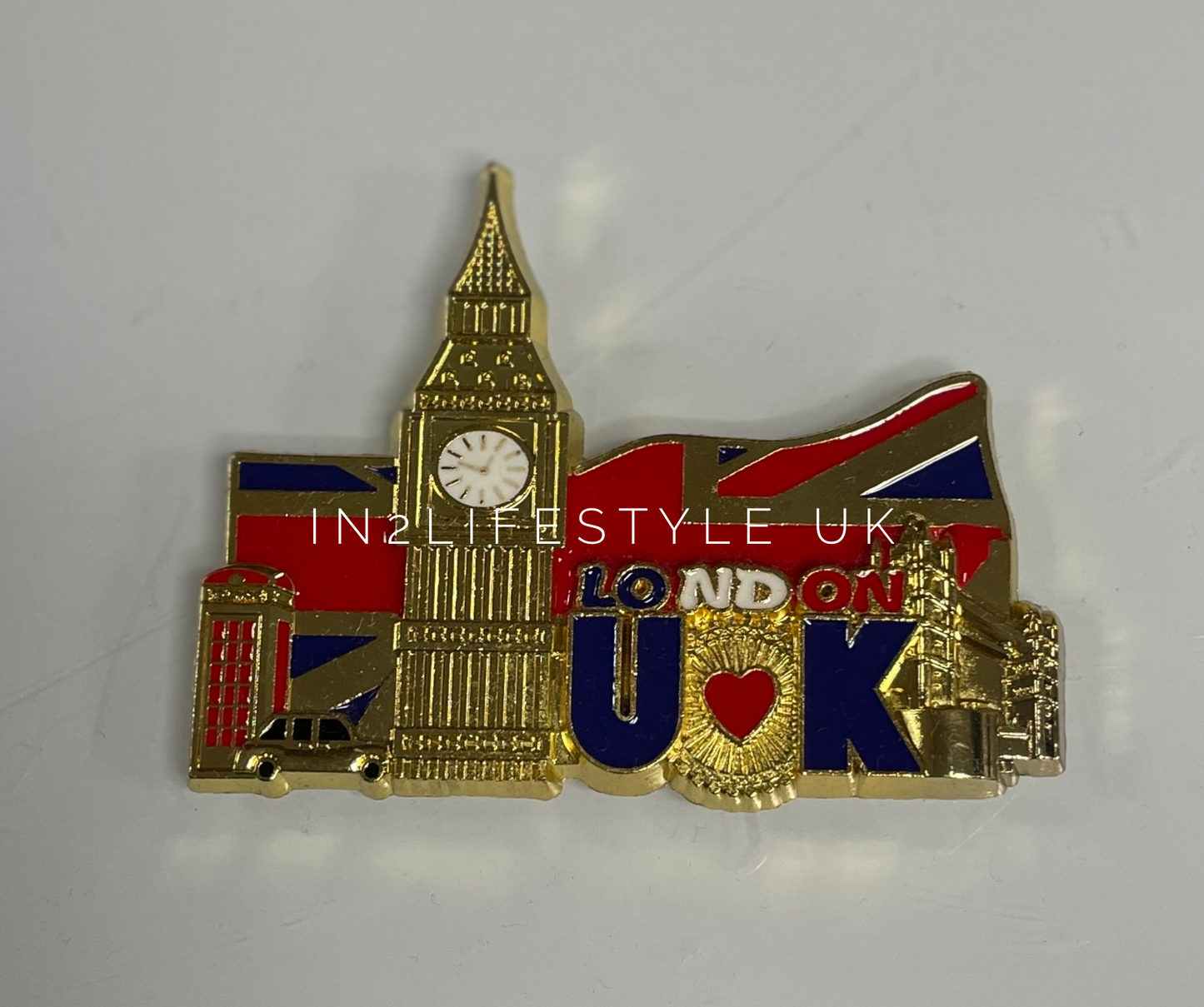 GOLD Metal London Fridge Magnets