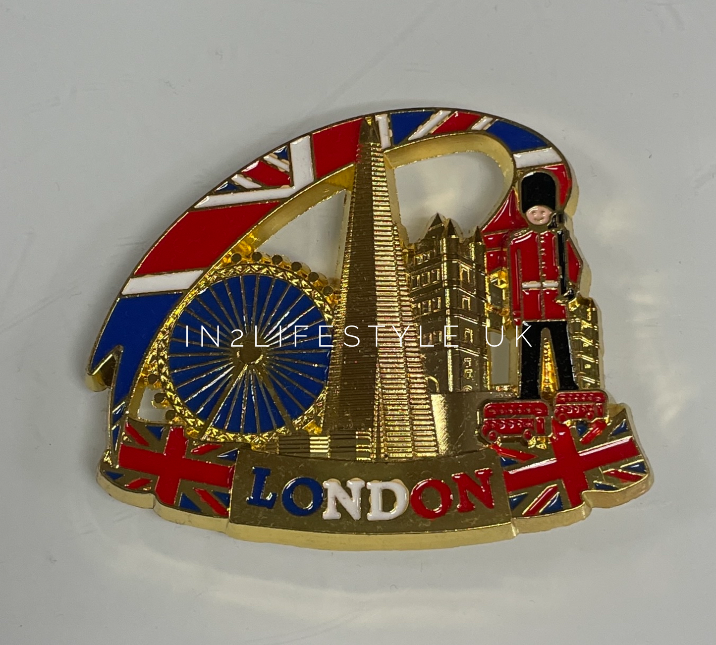 GOLD Metal London Fridge Magnets