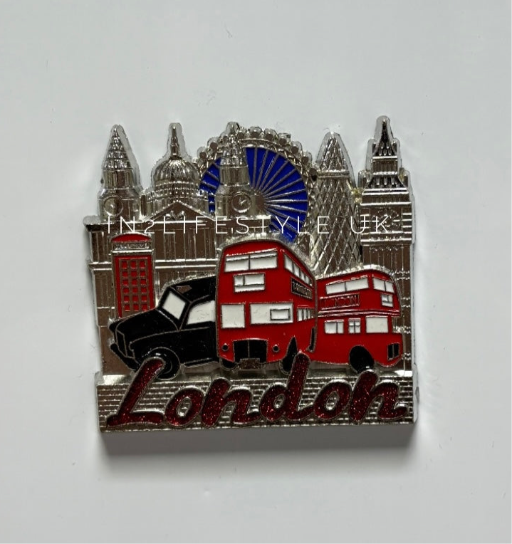 London Silver Metal Fridge Magnet MM162