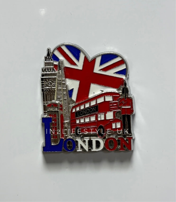 London Silver Metal Fridge Magnet MM159