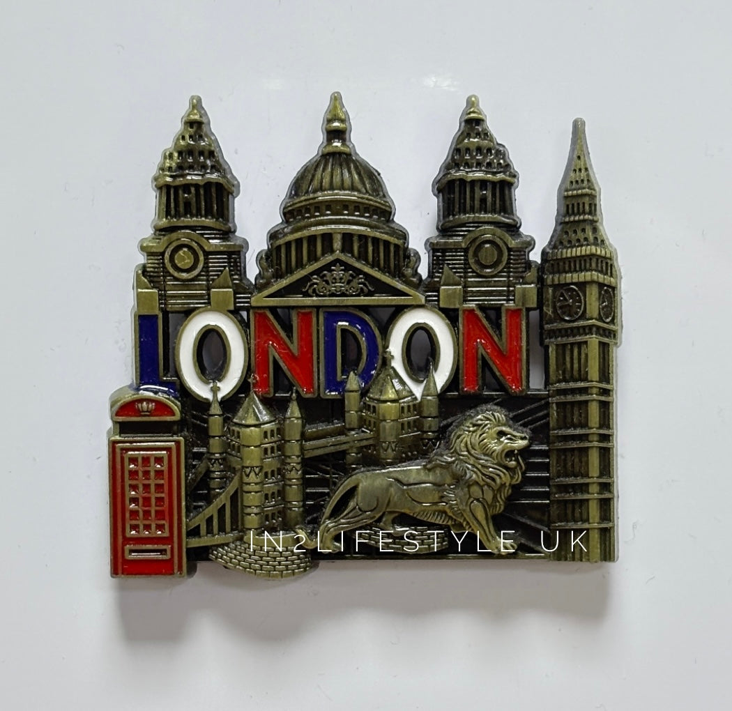 London Antique Metal Fridge Magnet MG133D