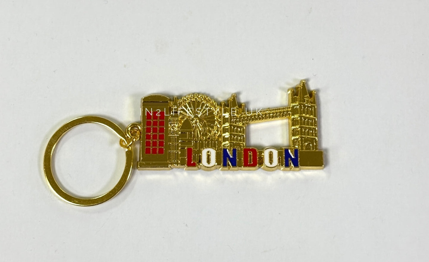 London Gold Charm Keyring KR191A