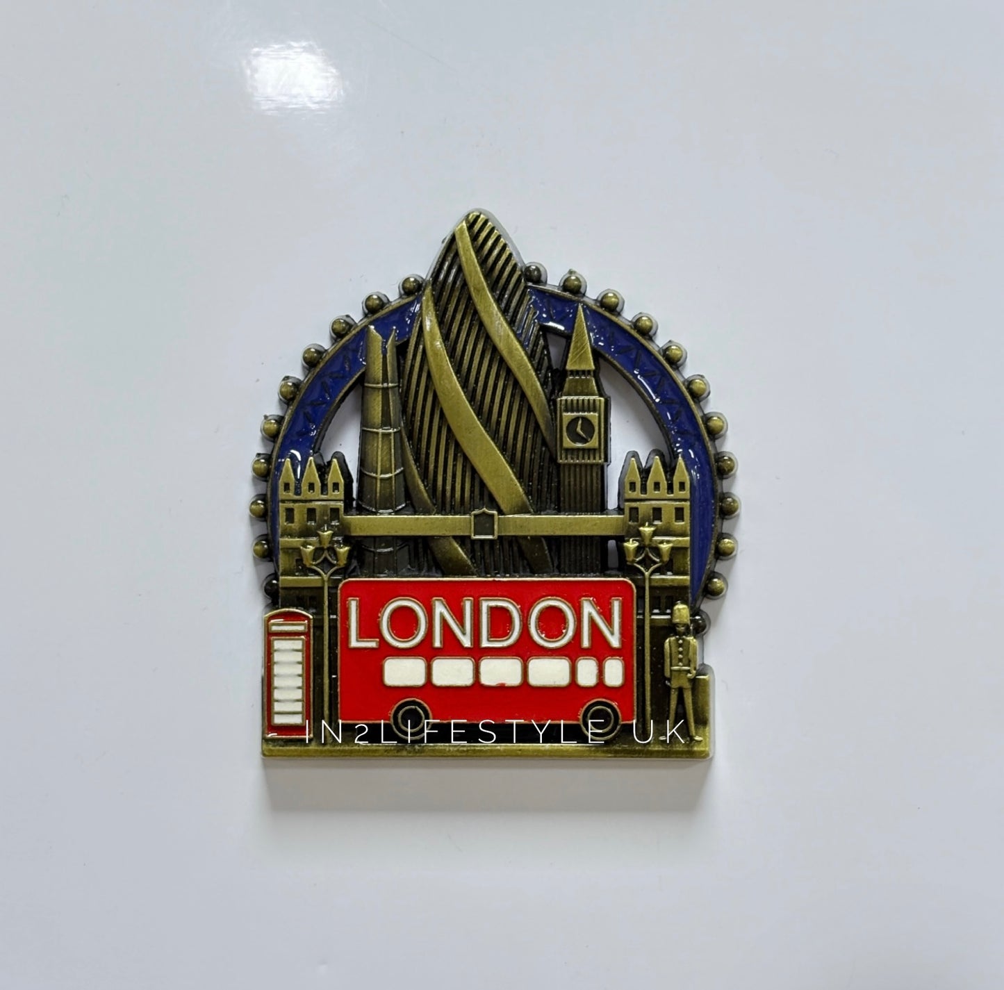 London Antique Metal Fridge Magnet MM109D