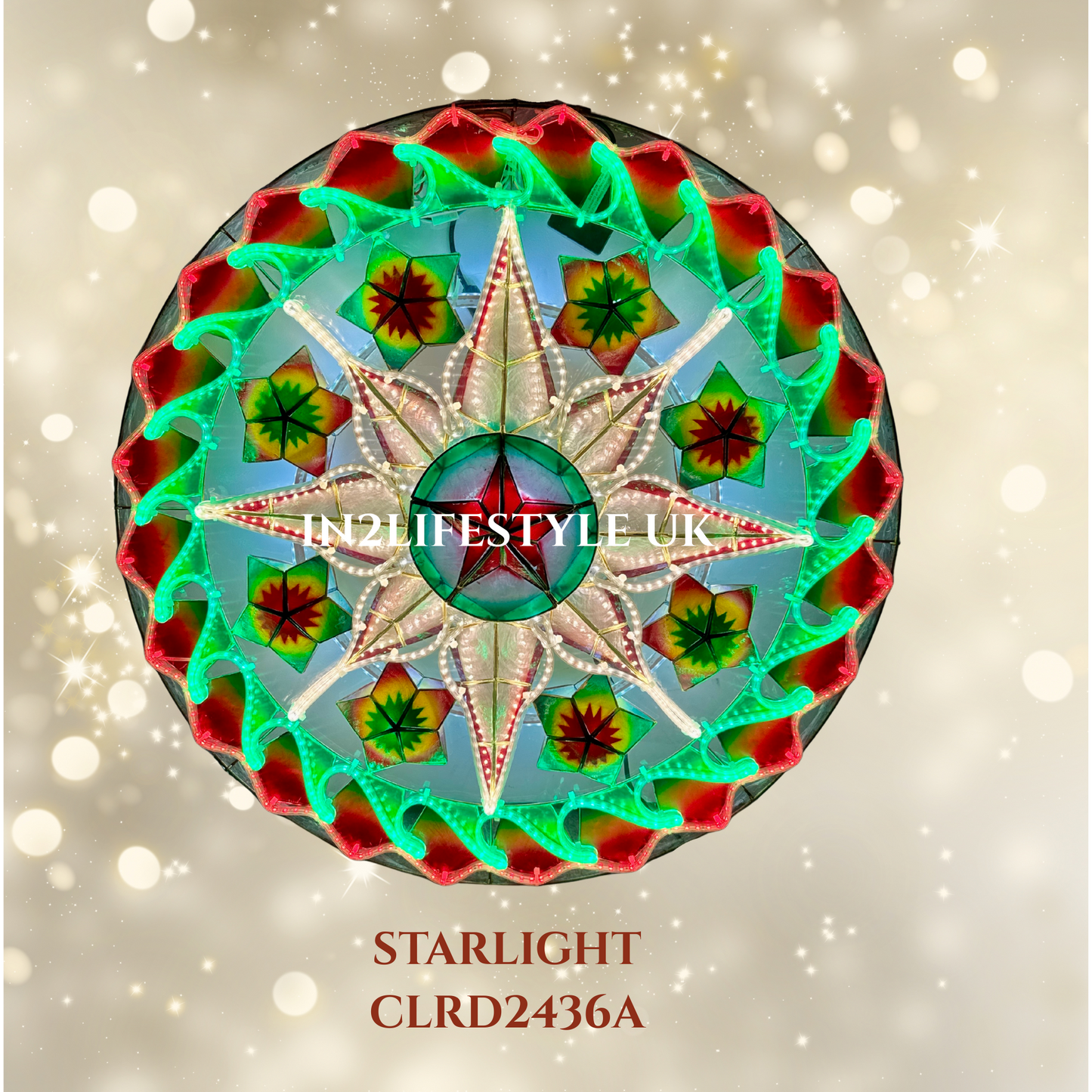 CLRD2436A Starlight Capiz Christmas Parol (UKCA / CE Certified)