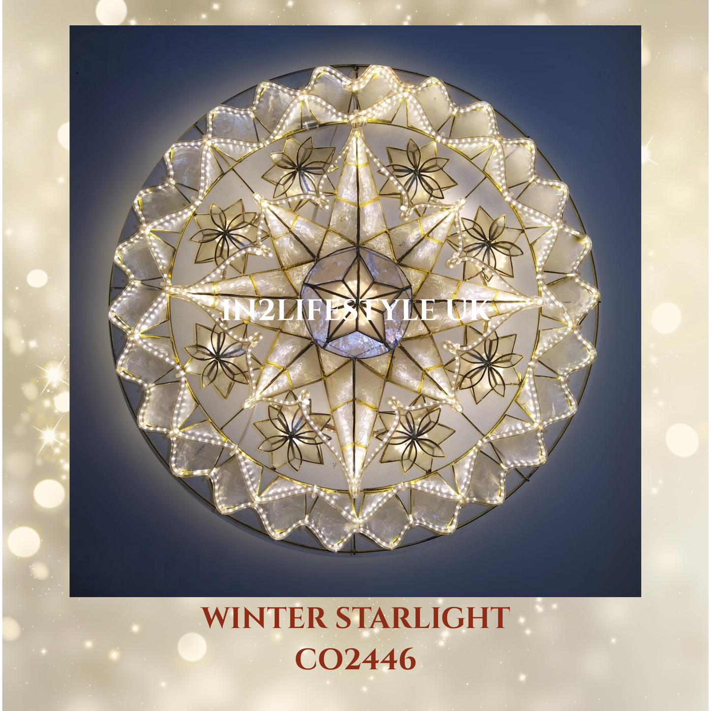CO2446 Winter Starlight Capiz Christmas Parol (UKCA / CE Certified)