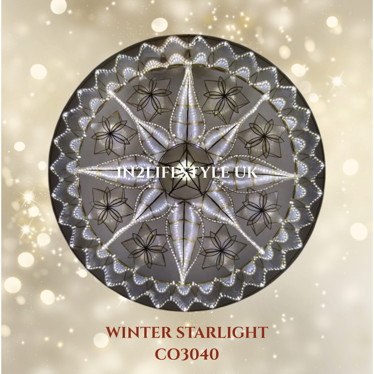 CO3040 Winter Starlight Capiz Christmas Parol (UKCA / CE Certified)