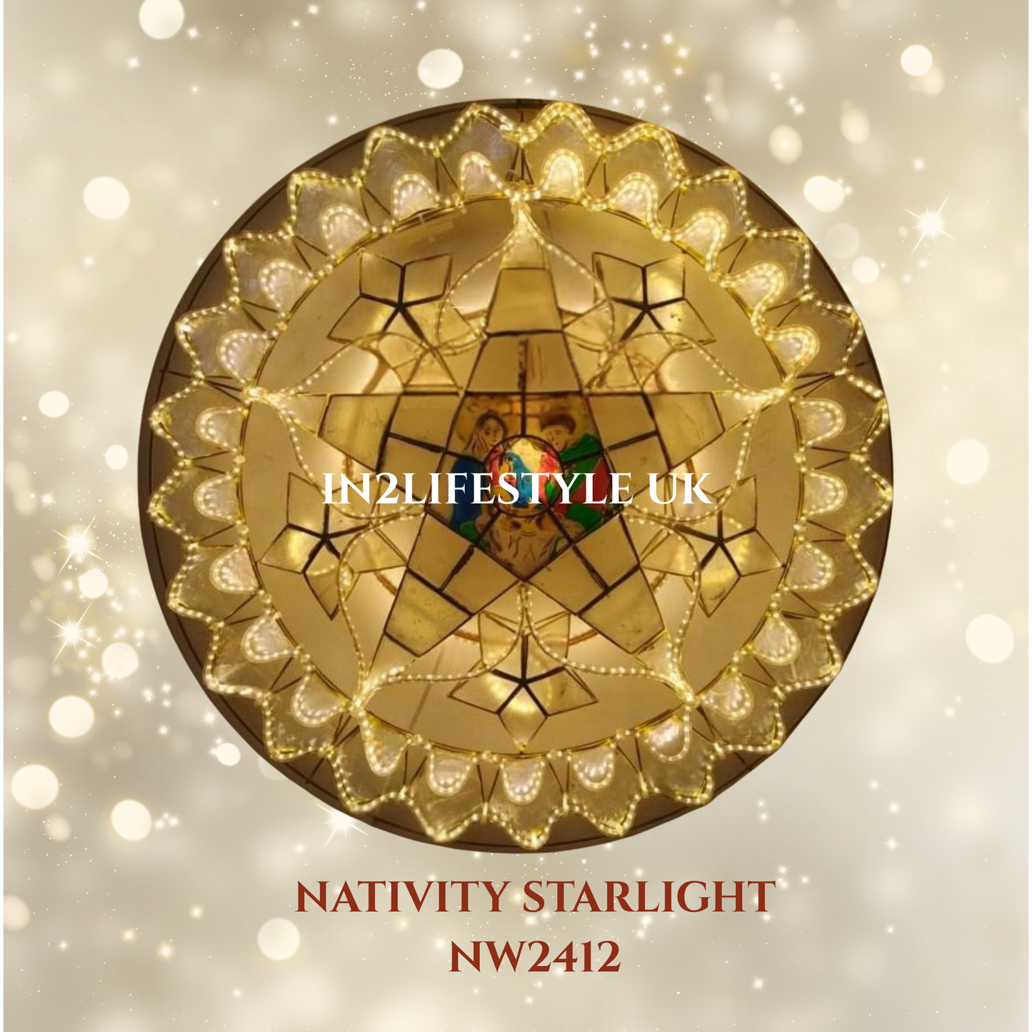 NW2412 Nativity Starlight Capiz Christmas Parol (UKCA / CE Certified)