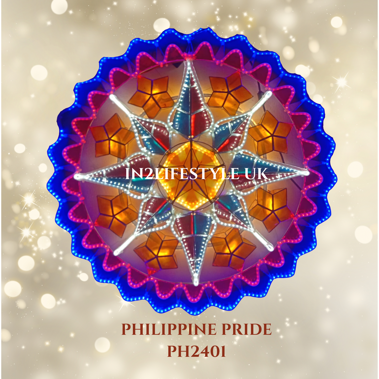 PH2401 Philippine Pride Starlight Capiz Christmas Parol (UKCA / CE Certified)