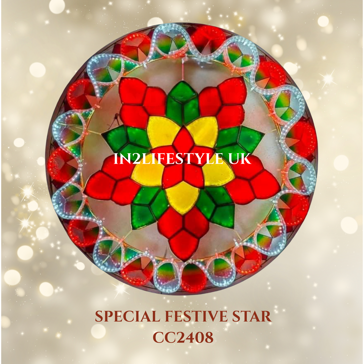 CC2408 Special Festive Star Capiz Christmas Parol (UKCA / CE Certified)