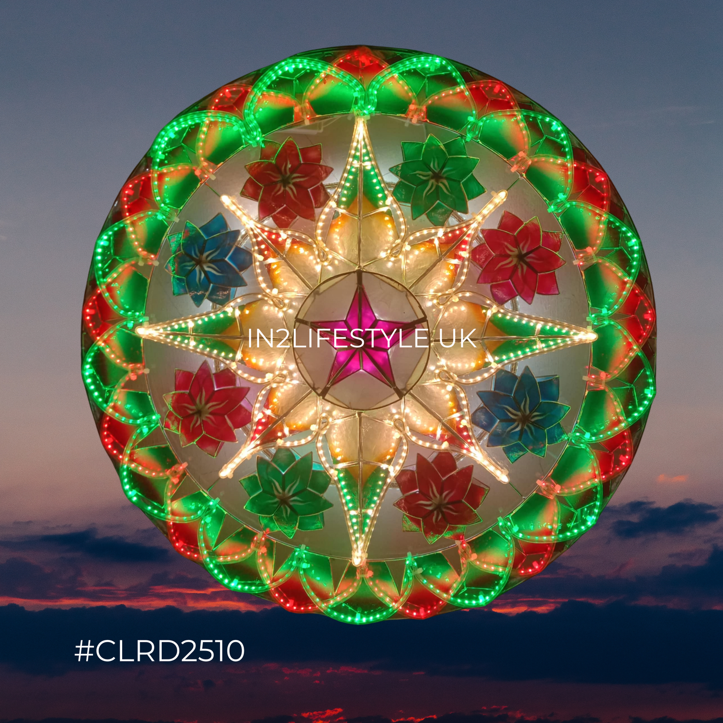CLRD2510 Starlight Capiz Christmas Parol (UKCA / CE Certified)