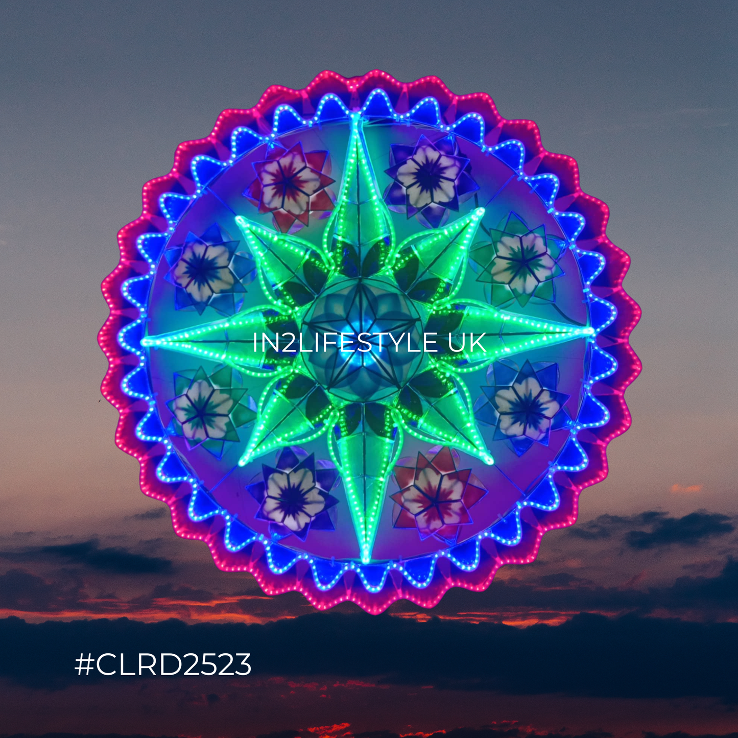 CLRD2523 Starlight Capiz Christmas Parol (UKCA / CE Certified)