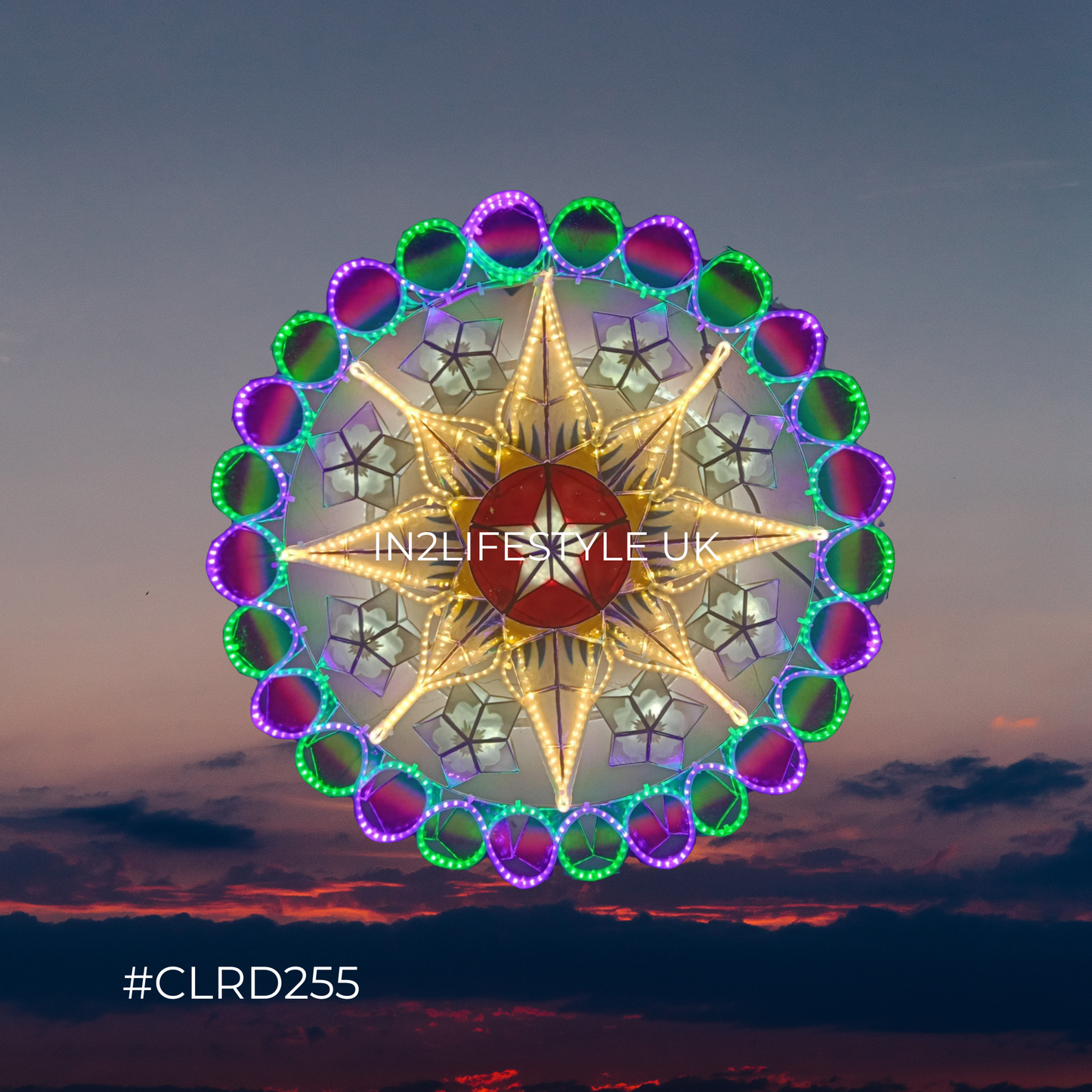 CLRD255 Starlight Capiz Christmas Parol (UKCA / CE Certified)