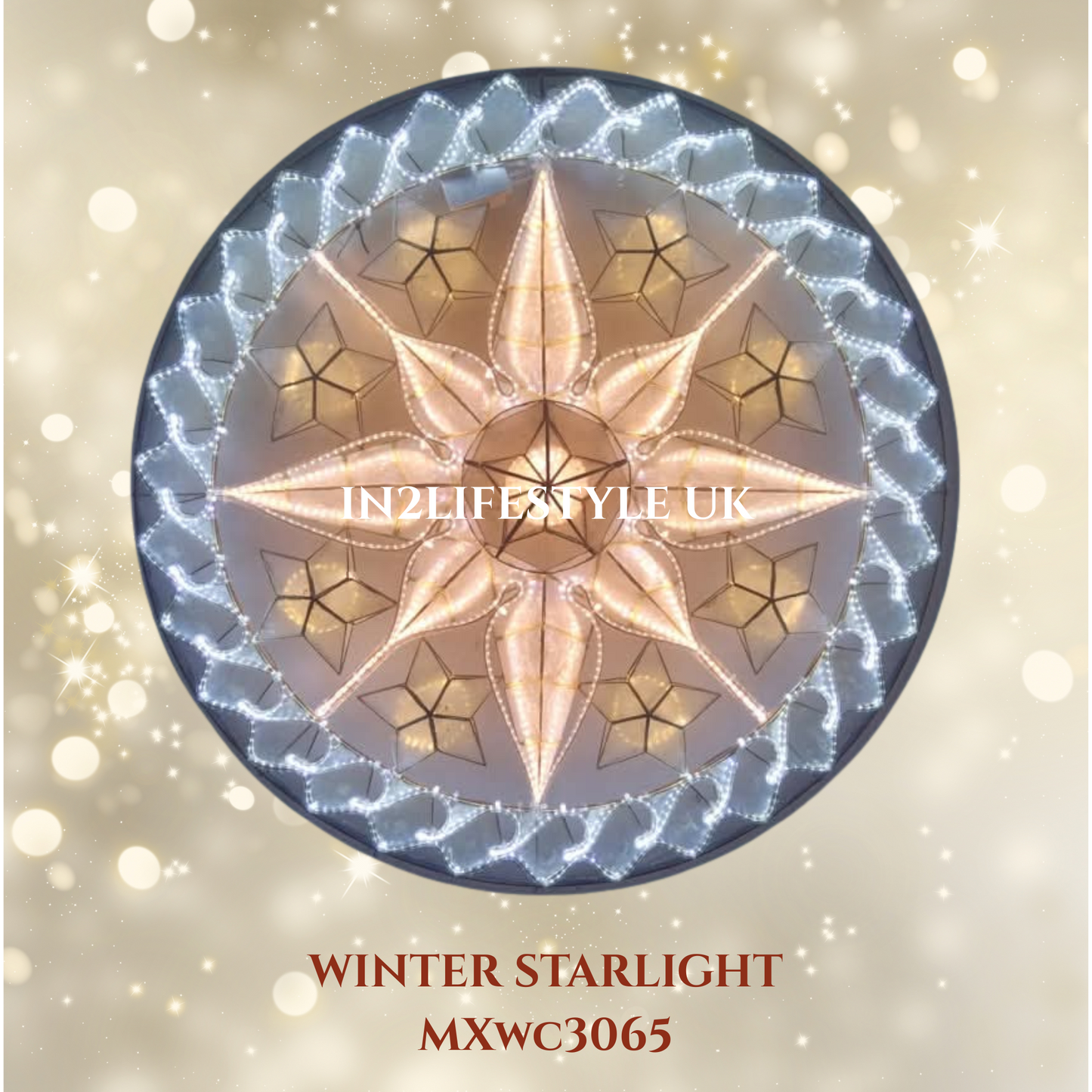 MXWC3065 Winter Starlight Capiz Christmas Parol (UKCA / CE Certified)