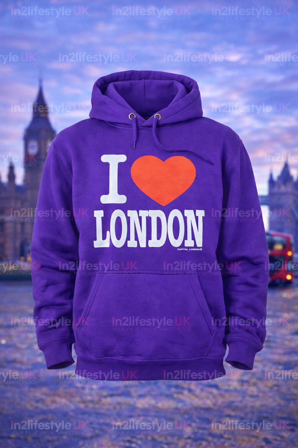 LPH5 London Printed Adult Hoodies
