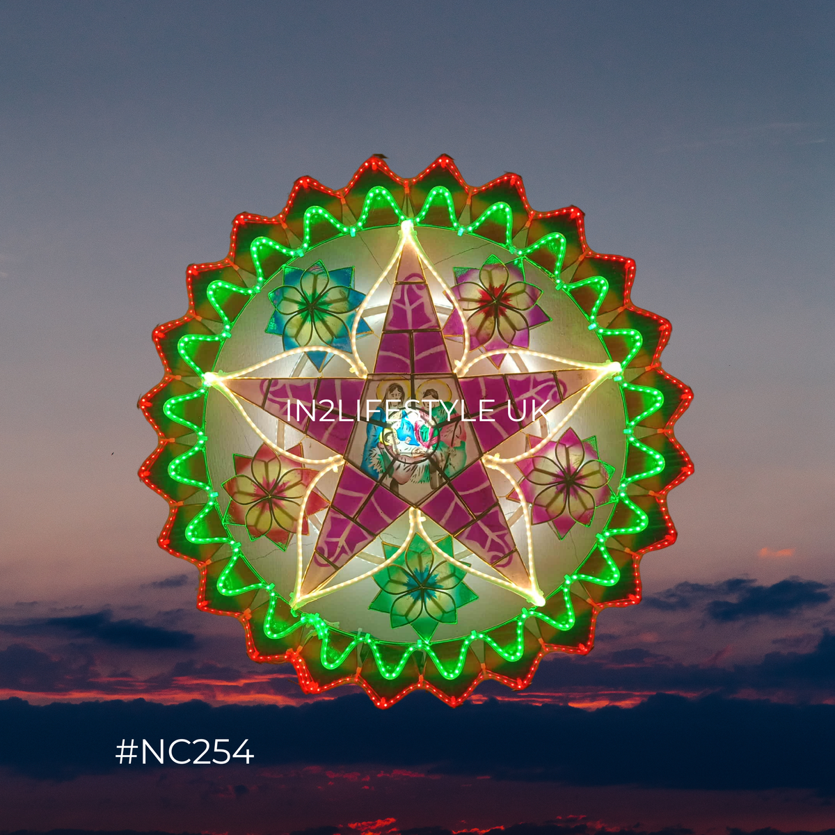 NC254 Nativity Starlight Capiz Christmas Parol (UKCA / CE Certified)