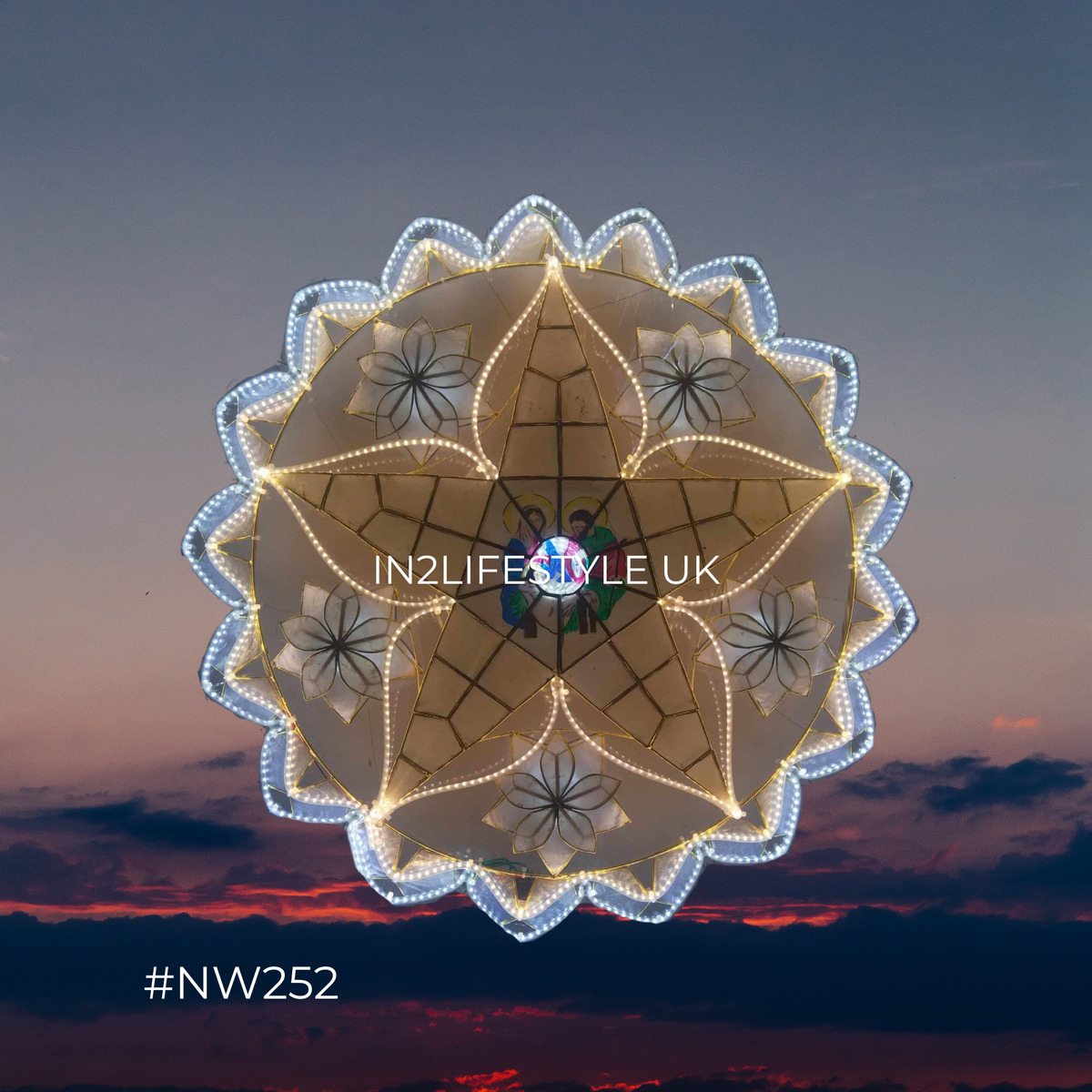 NW252 Nativity Starlight Capiz Christmas Parol (UKCA / CE Certified)