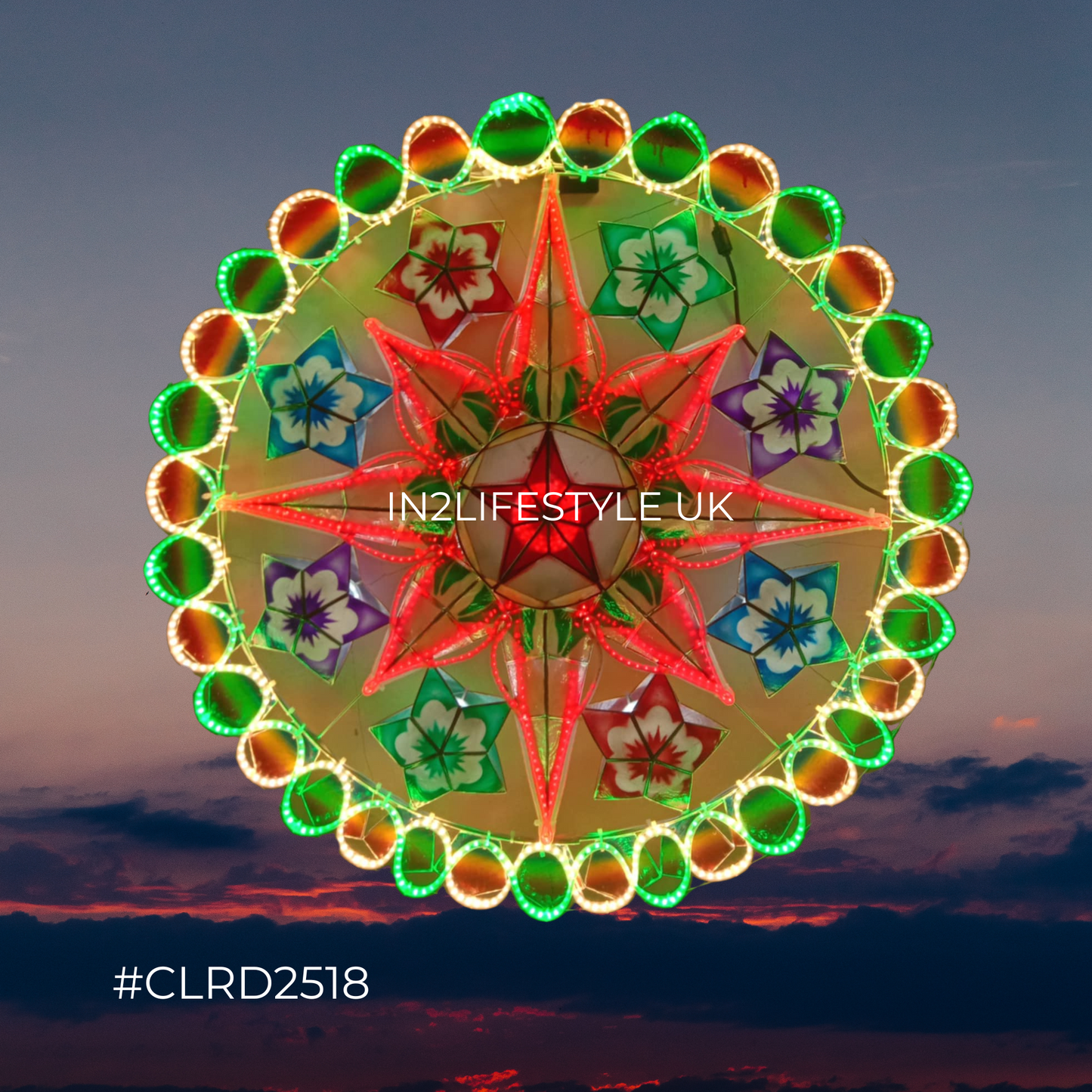 CLRD2518 Starlight Capiz Christmas Parol (UKCA / CE Certified)
