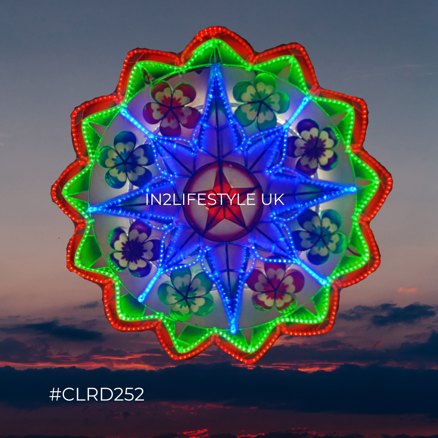 CLRD252 Starlight Capiz Christmas Parol (UKCA / CE Certified)