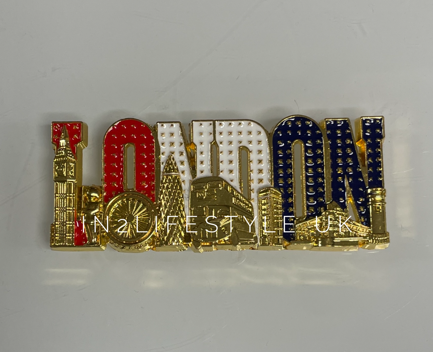 GOLD Metal London Fridge Magnets