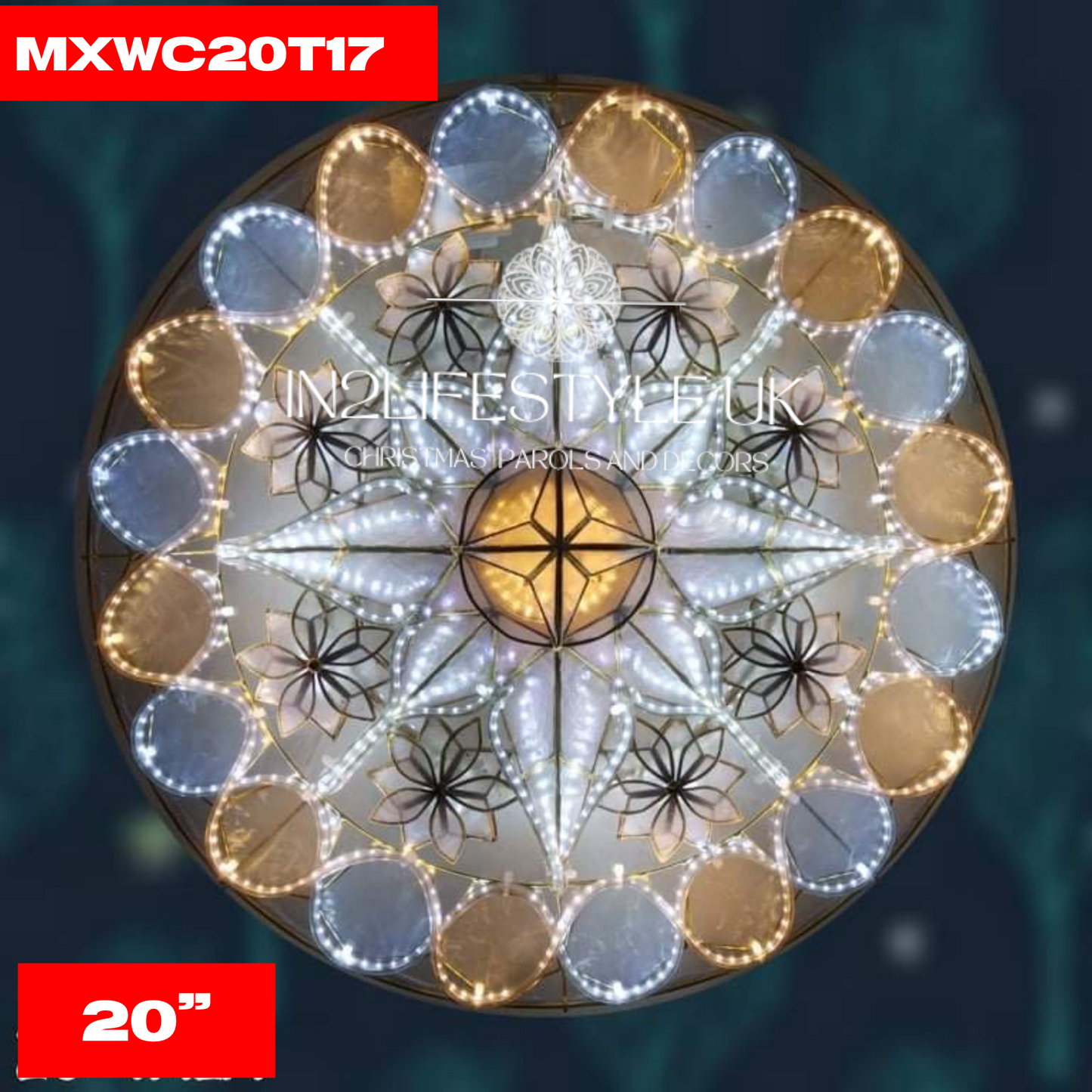 20" UKCA / CE Marked Capiz Christmas Parol