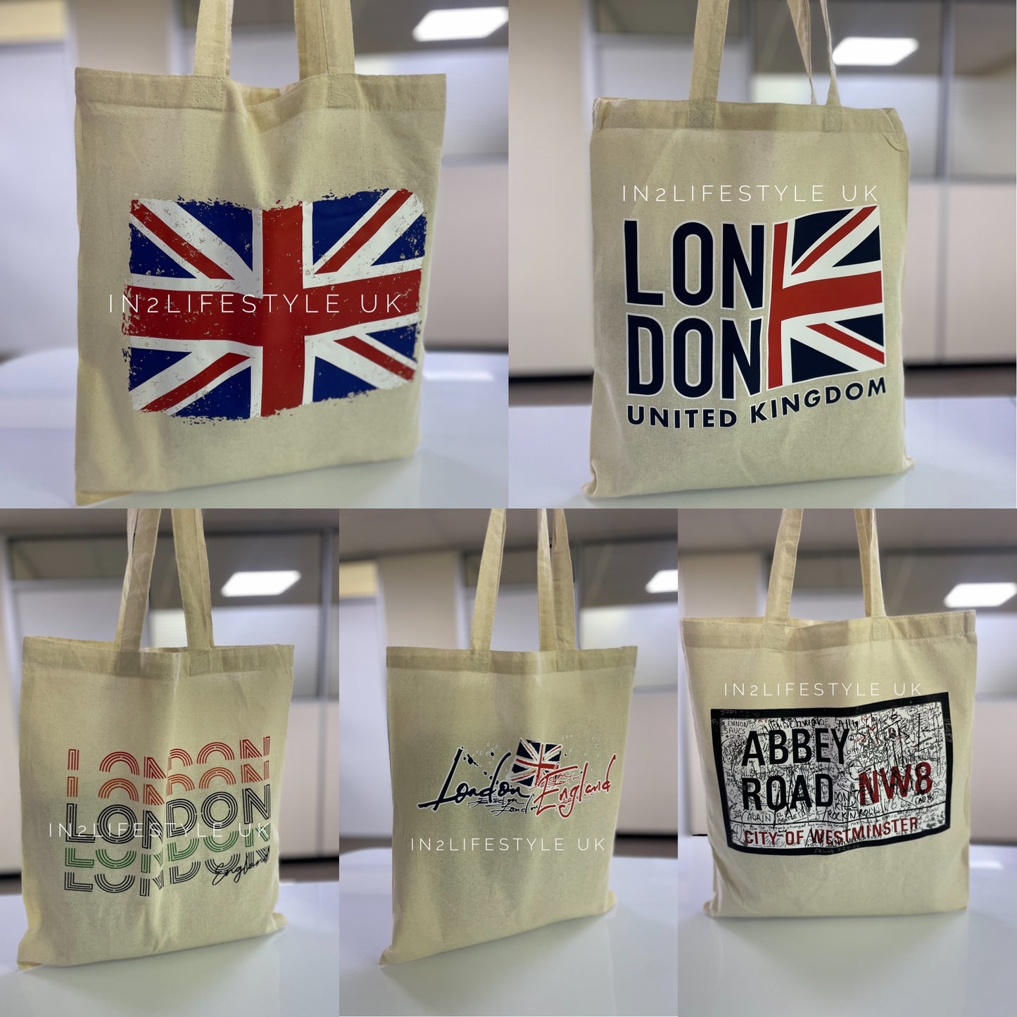 London Souvenir Cloth Tote Bags (no zipper)