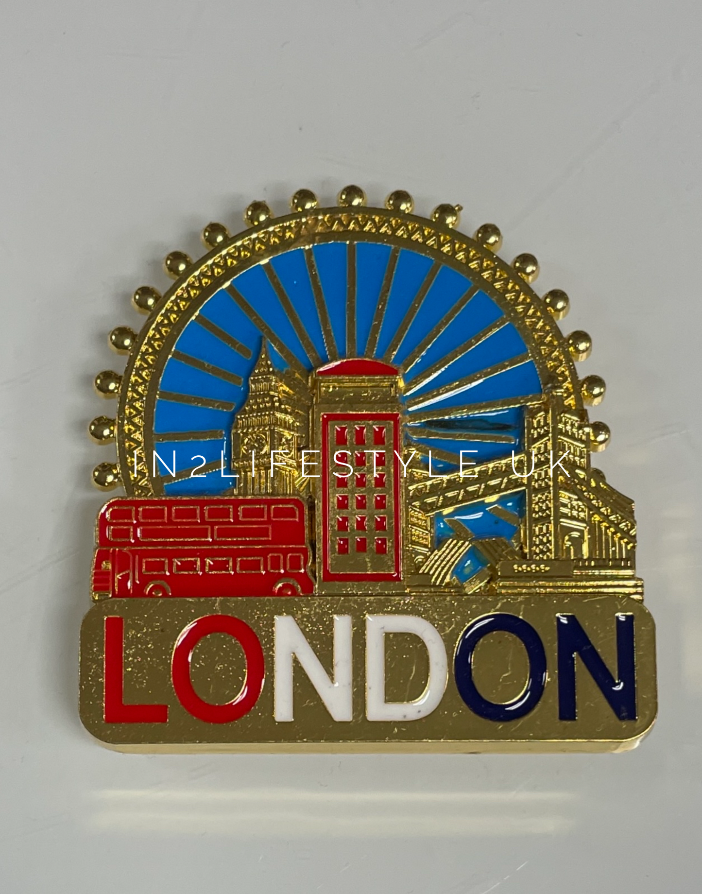 GOLD Metal London Fridge Magnets