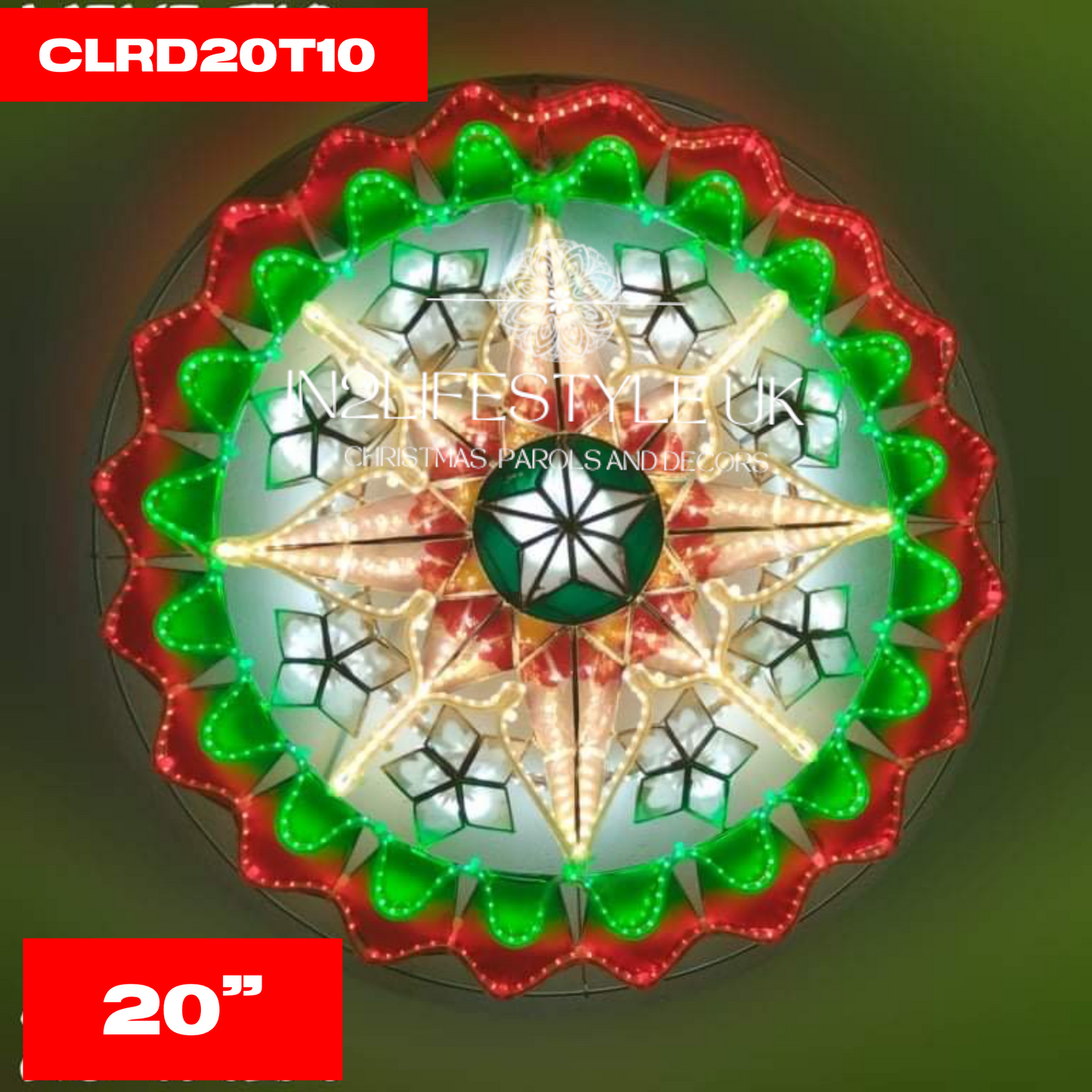 20" UKCA / CE Marked Capiz Christmas Parol