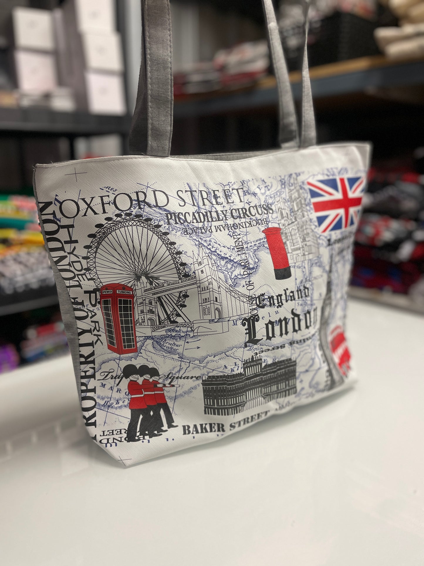 Premium Quality 2 tone London Tote Bag with zipper