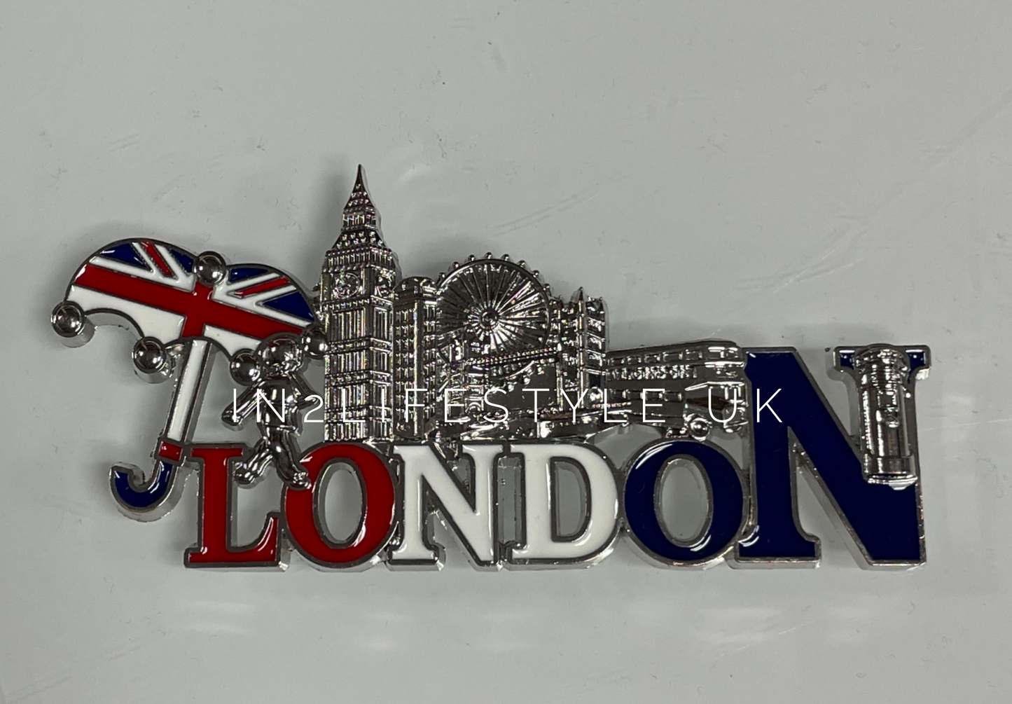 SILVER Metal London Fridge Magnets