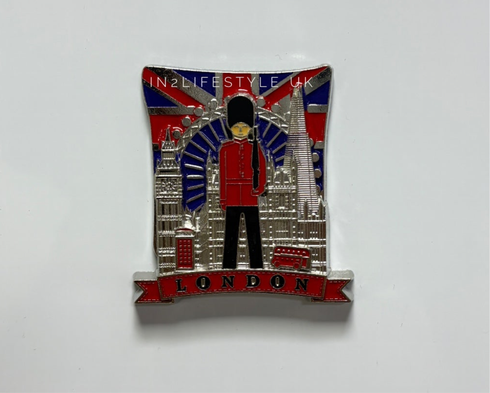 London Silver Metal Fridge Magnet MM18A