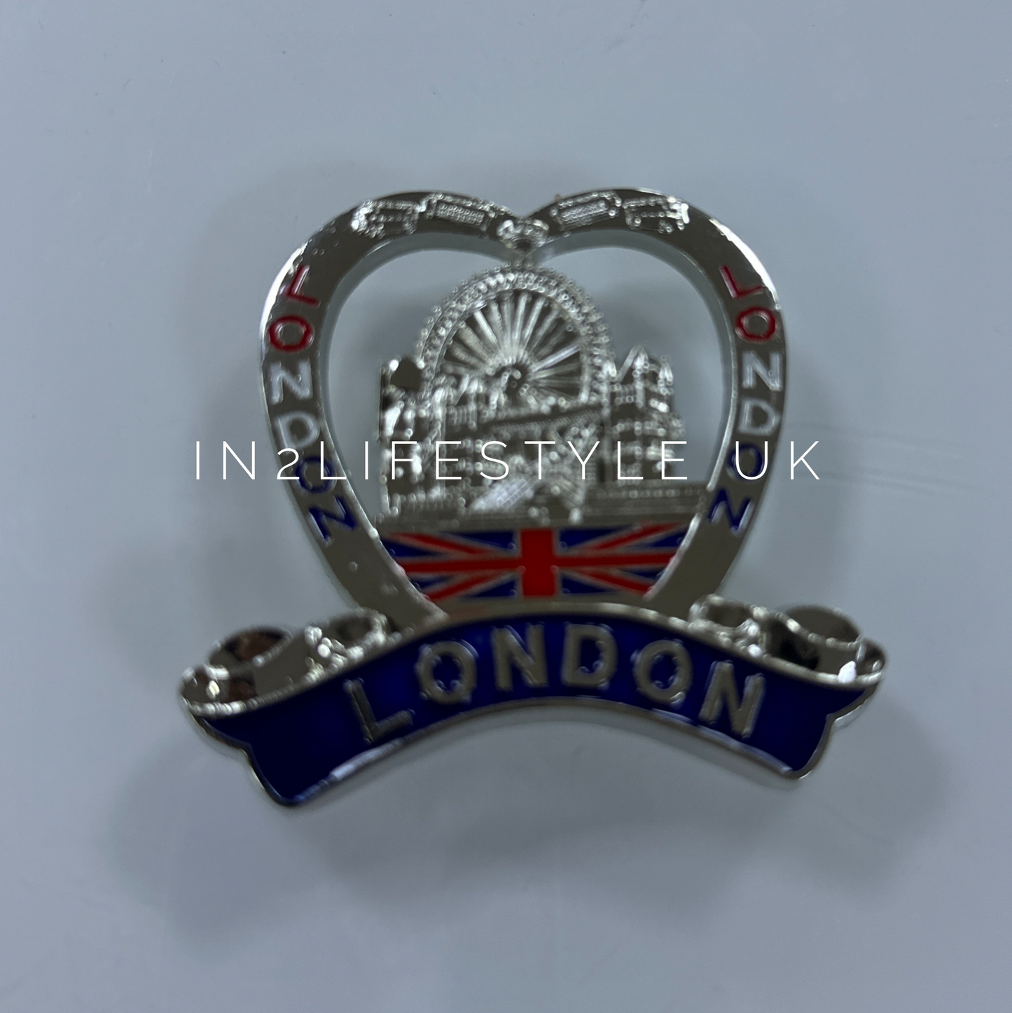 SILVER Metal London Fridge Magnets