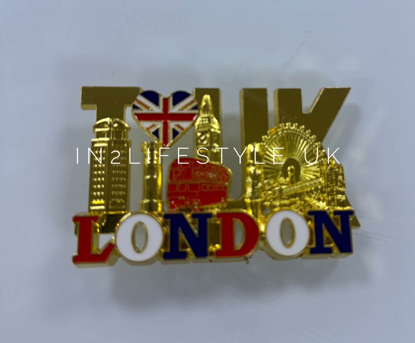 GOLD Metal London Fridge Magnets