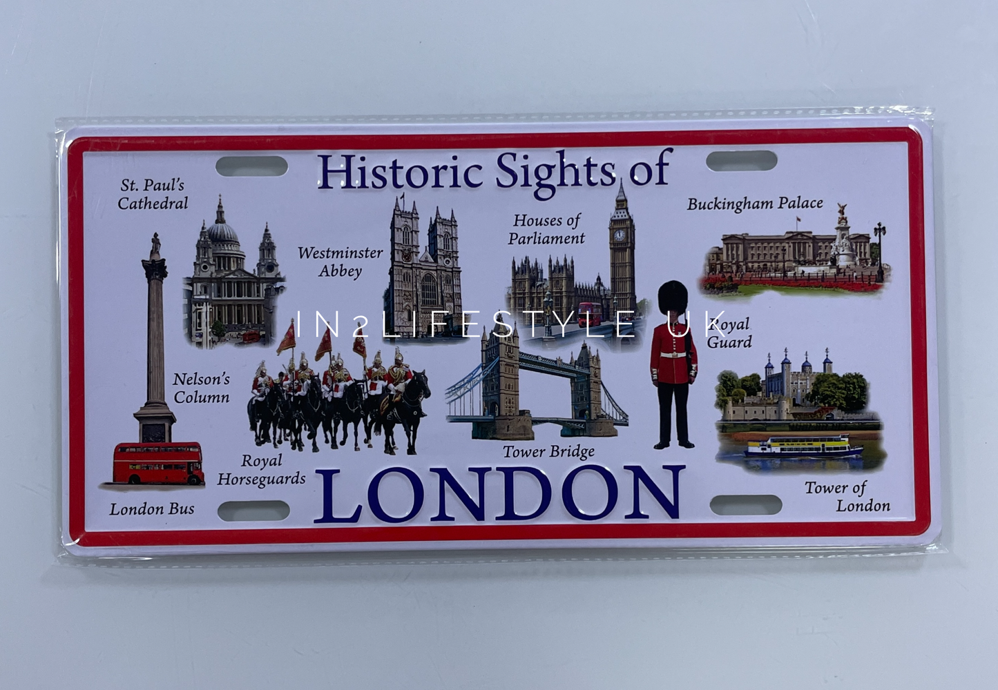 London Souvenir Car Plate Display