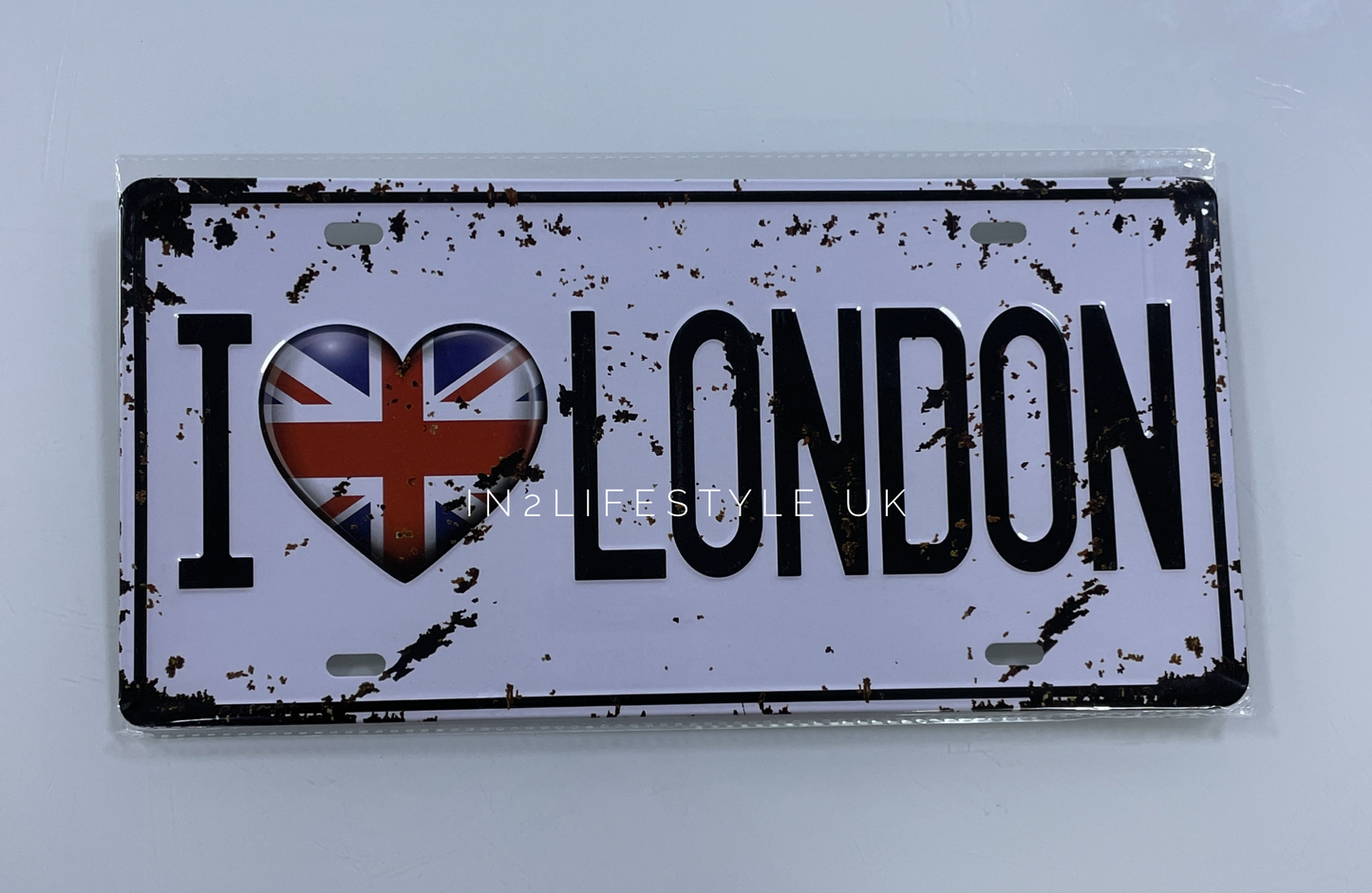 London Souvenir Car Plate Display