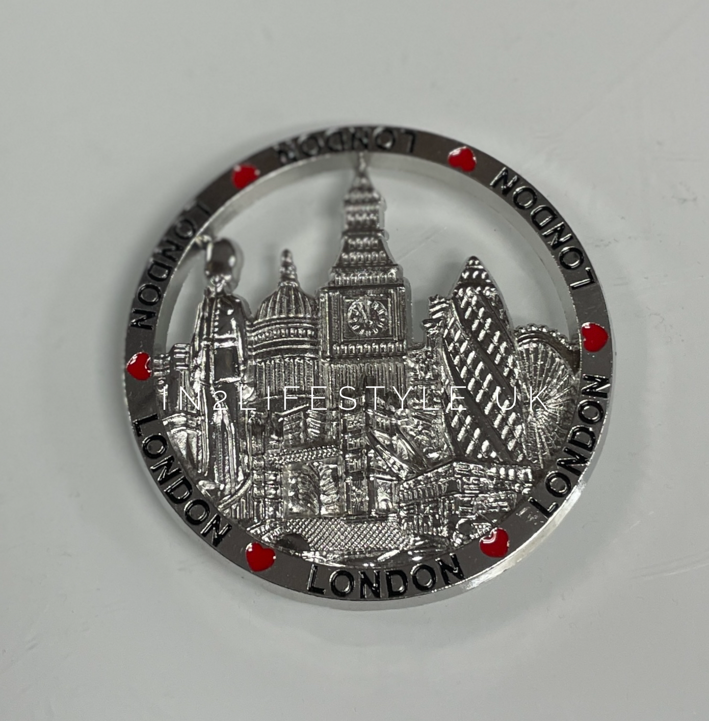 SILVER Metal London Fridge Magnets