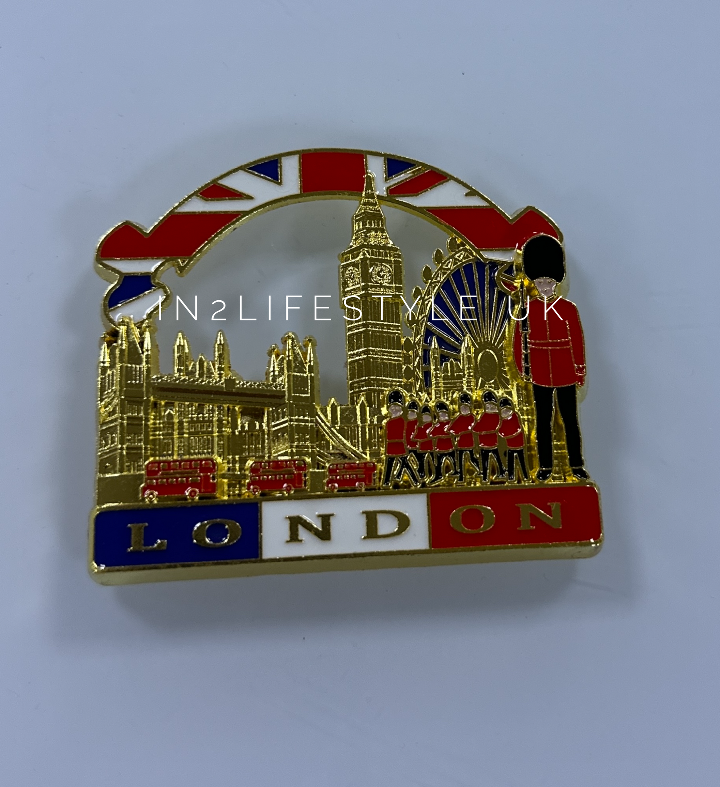 GOLD Metal London Fridge Magnets