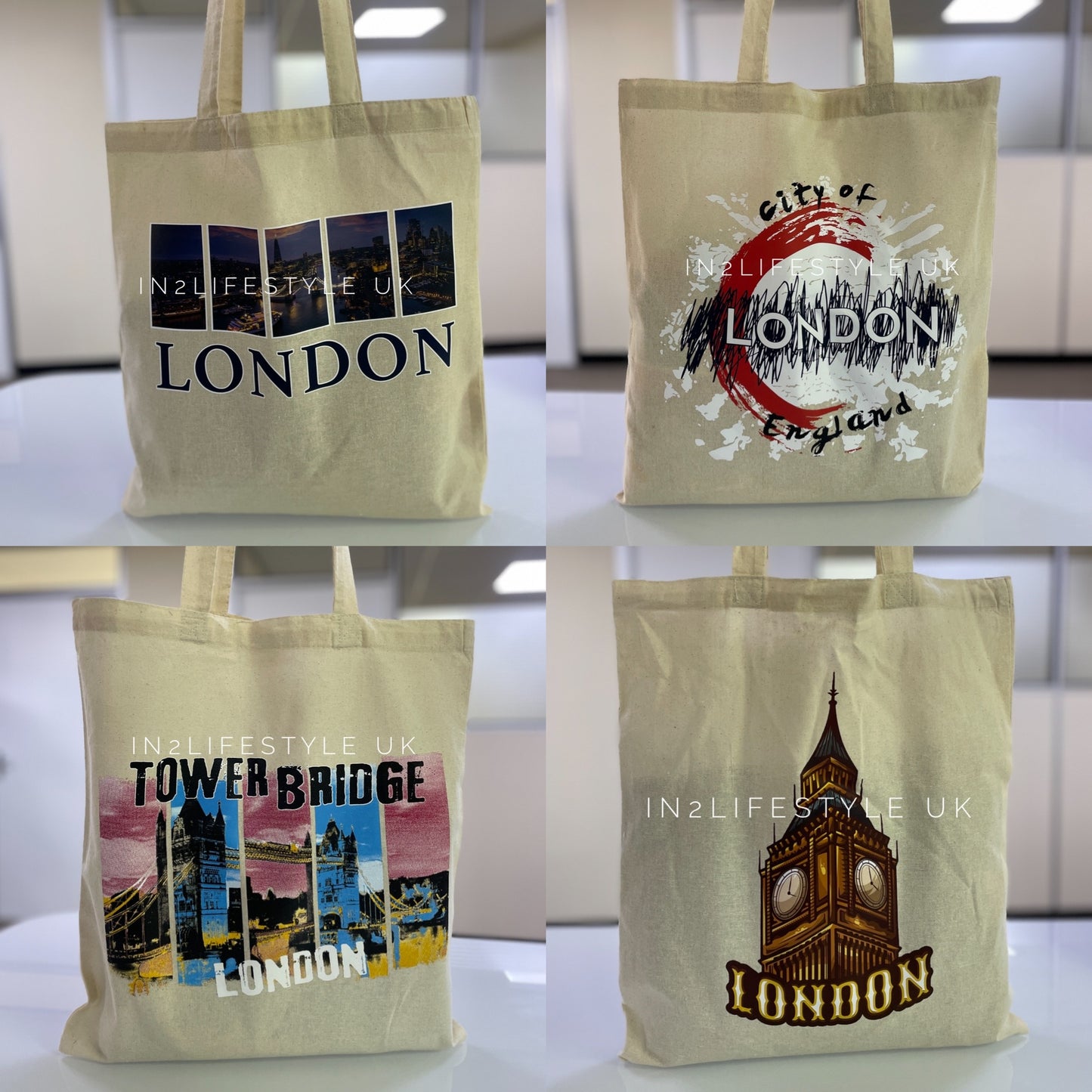 London Souvenir Cloth Tote Bags (no zipper)