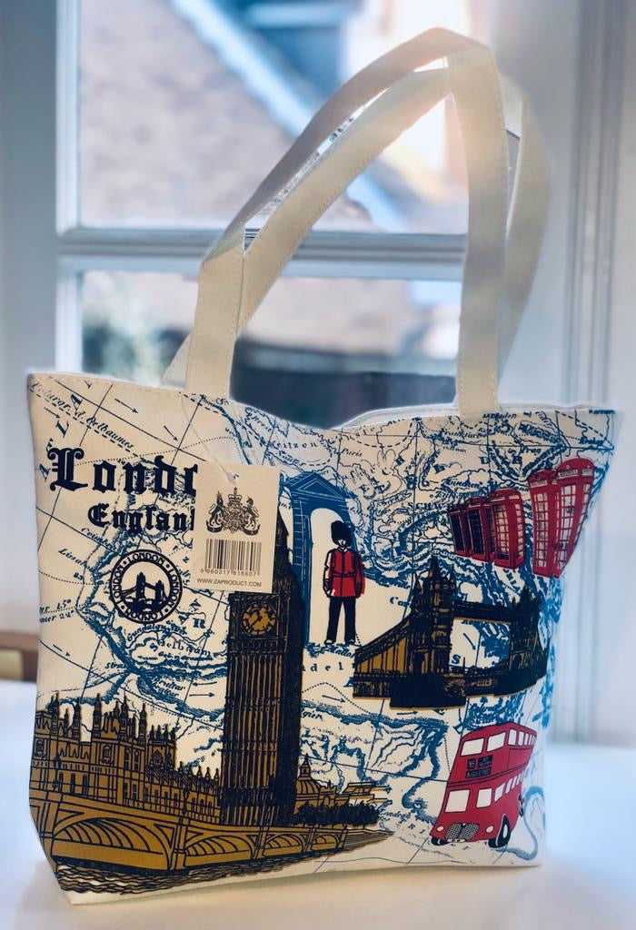 Iconic London Tote Bags with Zipper