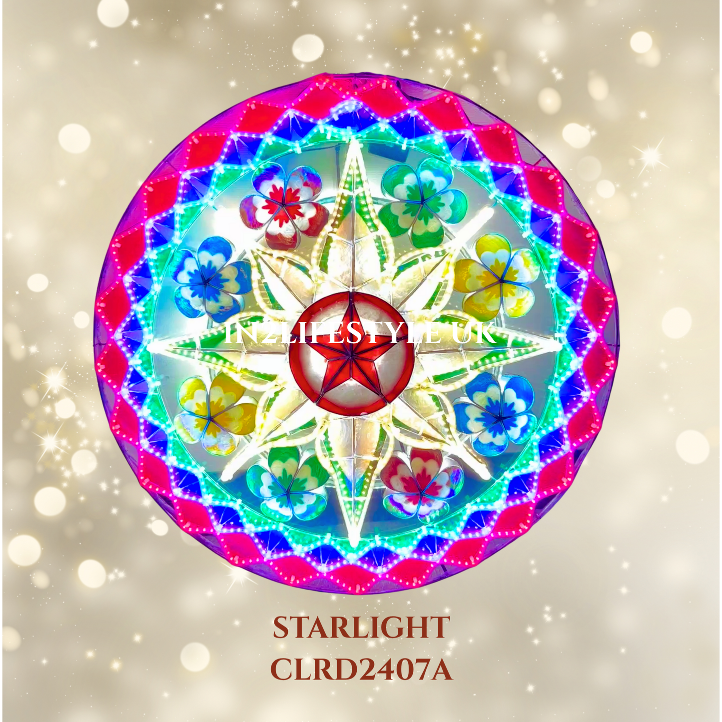 CLRD2407A Starlight Capiz Christmas Parol (UKCA / CE Certified)