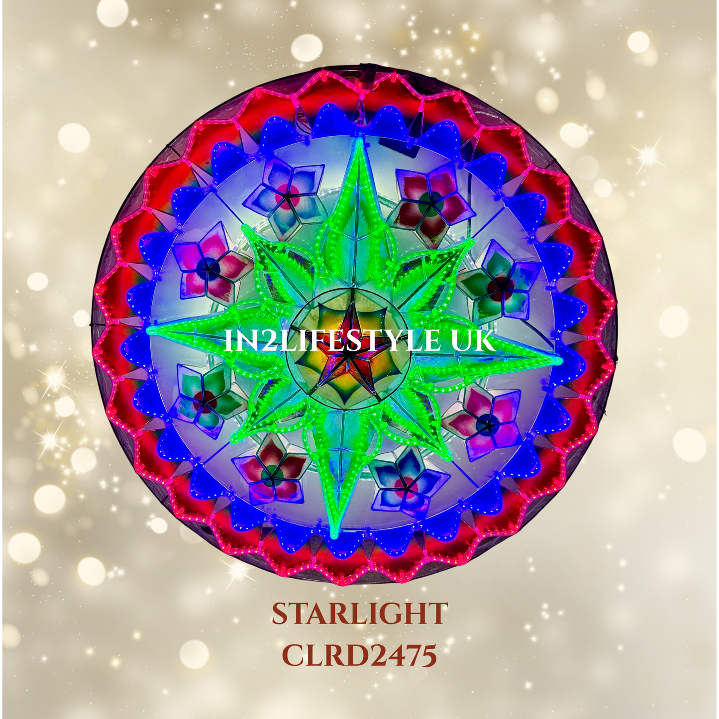 CLRD2475 Starlight Capiz Christmas Parol (UKCA / CE Certified)
