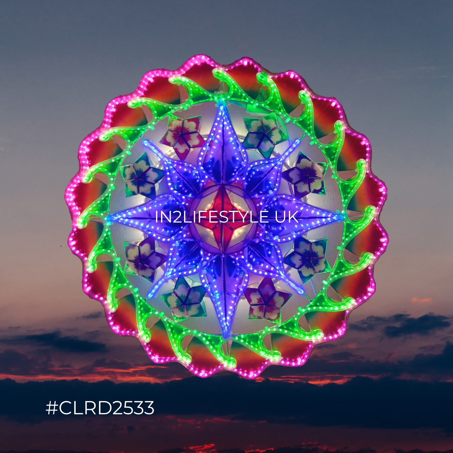 CLRD2533 Starlight Capiz Christmas Parol (UKCA / CE Certified)