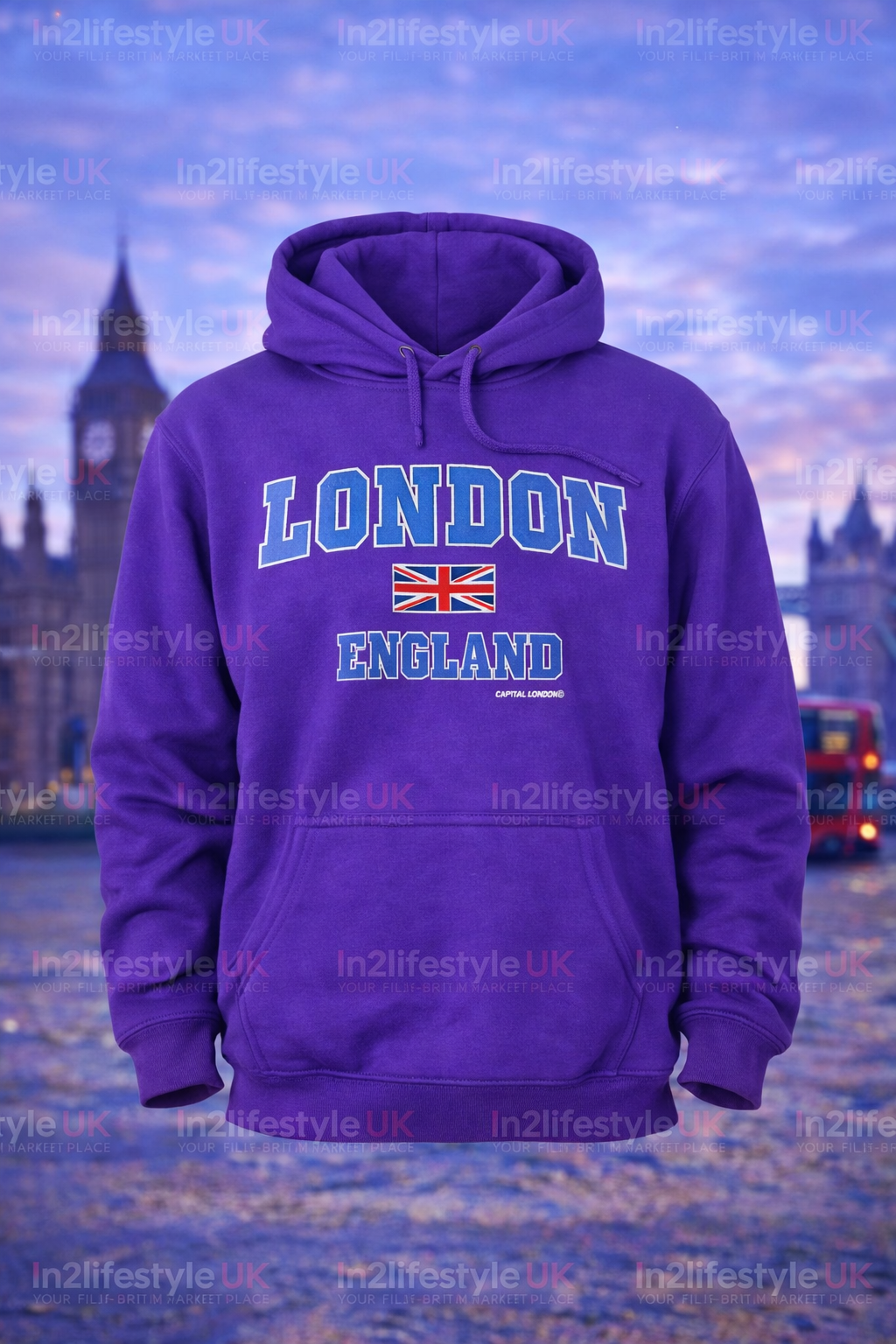 LPH4 London Printed Adult Hoodies