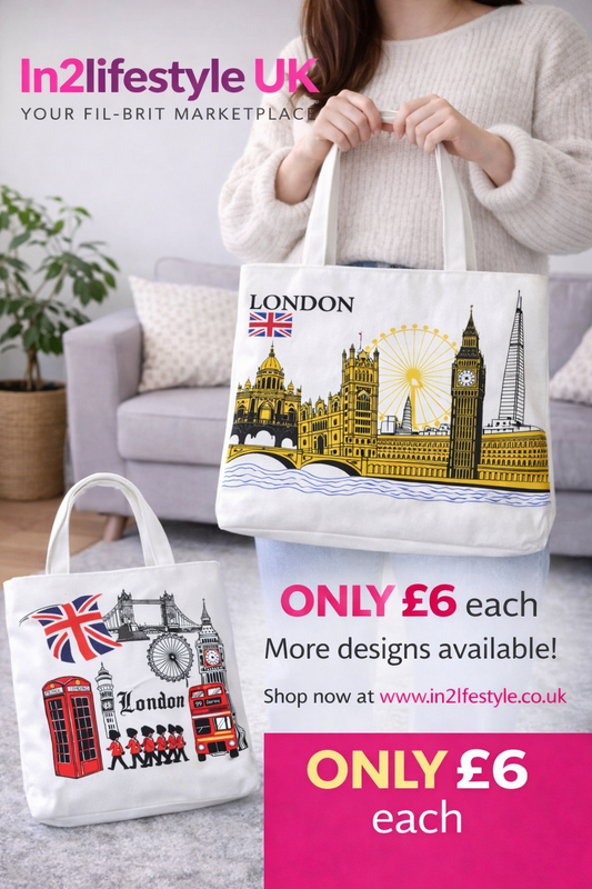 Iconic London Tote Bags with Zipper